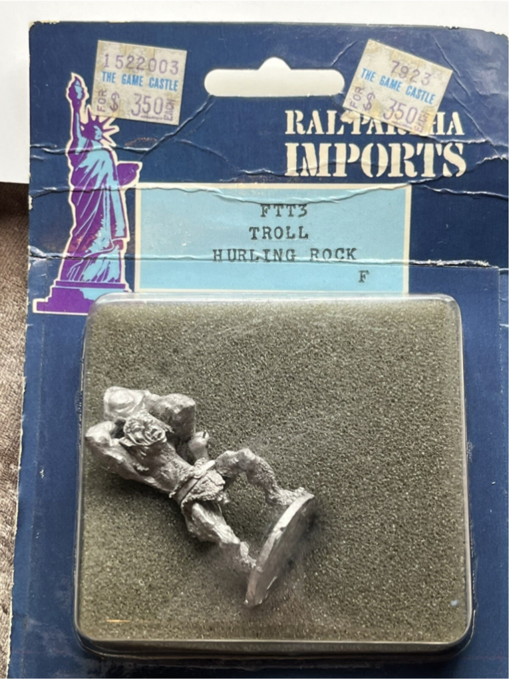 Ral Partha Imports Troll Hurling Rock FTT3 NEW Sealed Blister Pack FIGURE SEE